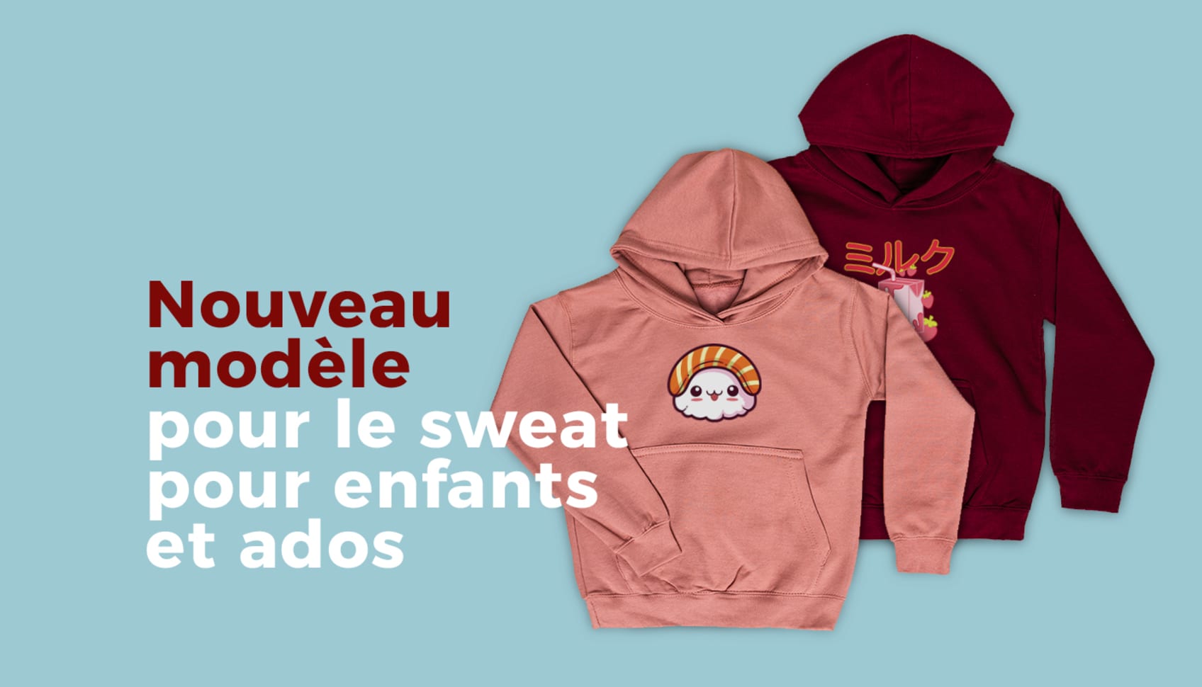Nouveau modele pour le sweat pour enfants et ados Spreadshop