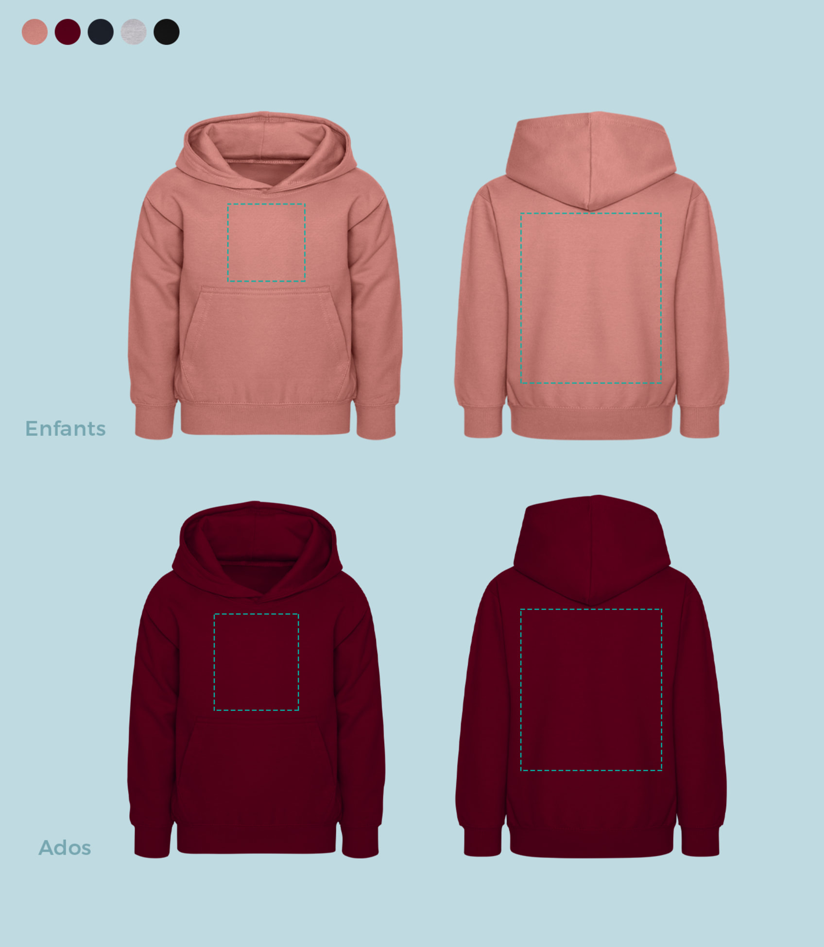 Nouveau modele pour le sweat pour enfants et ados Spreadshop