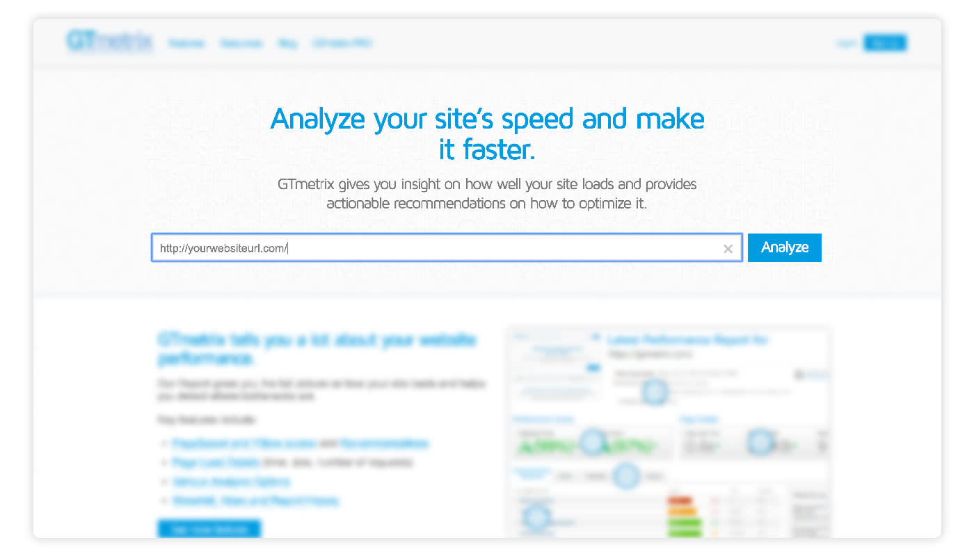 Analyze and optimize speed of your website with GTmetrix tool