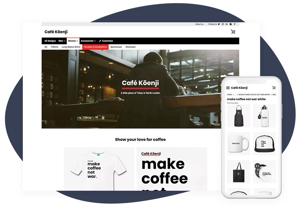 Free print-on-demand shop system for your brand