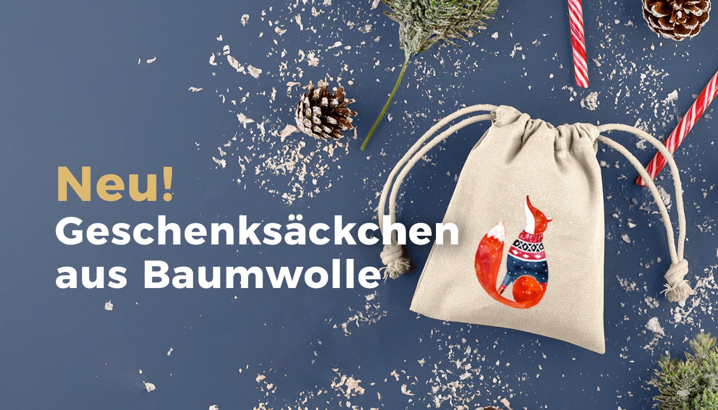 Neu: Nachhaltige Geschenksäckchen aus Baumwolle